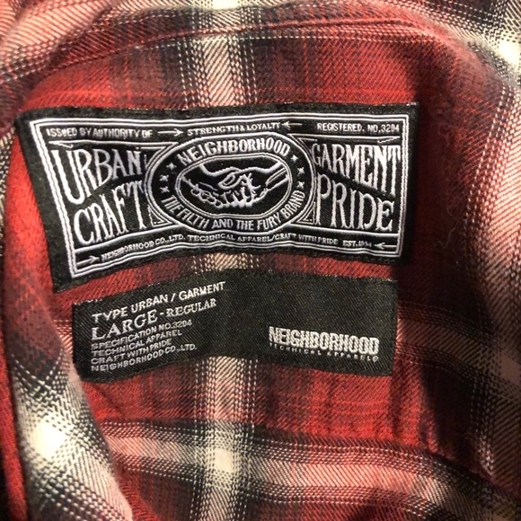 NEIGHBORHOOD woven plaid button up size L - Picture 1 of 8